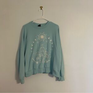 Women's Pacsun Teal Graphic Sweatshirt